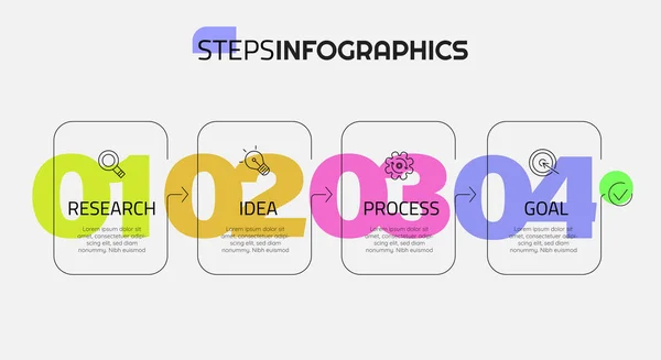 Infografía Vectorial Diseño Lineal Neomorfo Moda Opciones Pasos Infografías Paso Gráficos Vectoriales