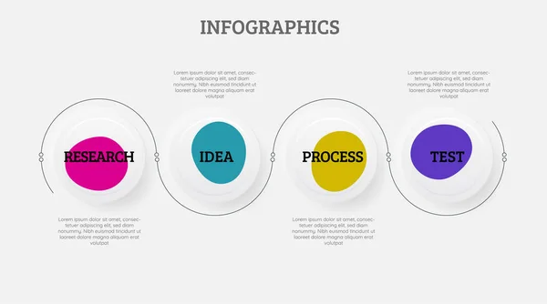 Infografía Vectorial Diseño Lineal Neomorfo Moda Opciones Pasos Infografías Paso Gráficos Vectoriales