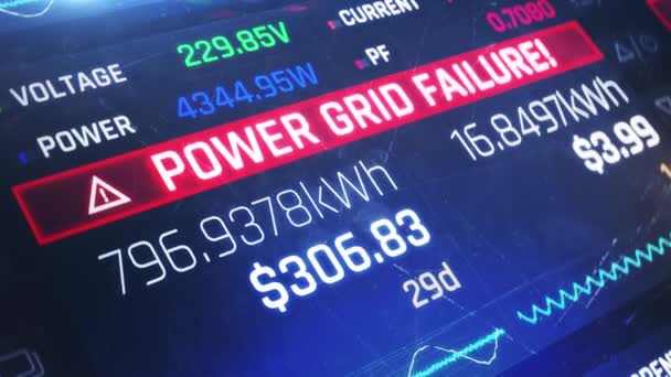 Intelligenter Stromzähler Der Stromausfälle Erkennt Und Wenig Strom Verbraucht Kraftwerksausfall — Stockvideo