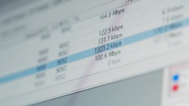 Genel bilgisayar ağı arkaplanı, veri alma veya gönderme oranı. Ağ arayüzü sayacı, istatistik