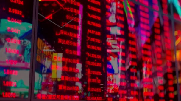 Çin Borsası Çöküşü Finansal Kriz Endekslerin Düşüşü Yatırımcıların Para Kaybı — Stok video