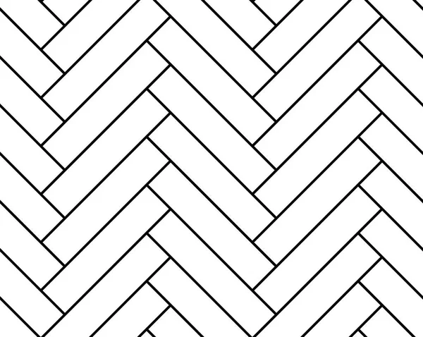 Parke tasarımı için ringa kemiği dikişsiz dokusu. Siyah ve beyaz geometrik fayanslar, mutfak, banyo ve tuvalet için herringbone deseni. Tek renkli dekoru, vektörü tekrarla
