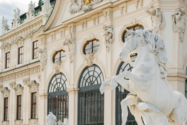 Mayo 2019 Viena Austria Palacio Belvedere Estatua Ecuestre Niño Patio — Foto de Stock