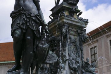 23 Mayıs 2019 Münih, Almanya - Münih Residenz 'in Octagonal avlusu, ayrıca Fountain Courtyard (Brunnenhof) ve Antiquarium Building