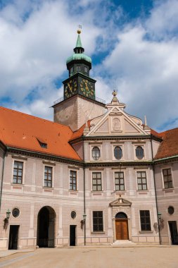 23 Mayıs 2019 Münih, Almanya - Münih Residenz 'in Octagonal avlusu, ayrıca Fountain Courtyard (Brunnenhof) ve Antiquarium Building