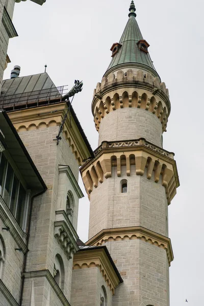 Mai 2019 Fussen Allemagne Détails Architecture Château Neuschwanstein Façade Tours — Photo