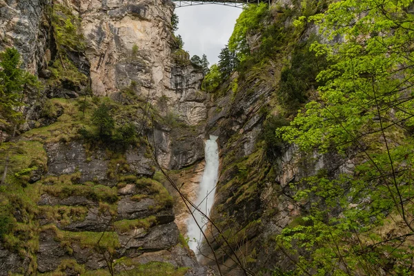 Pollatschlucht Pollat Vattenfall Nära Neuschwnstein Slott Bayern Alpin Skog Våren — Stockfoto