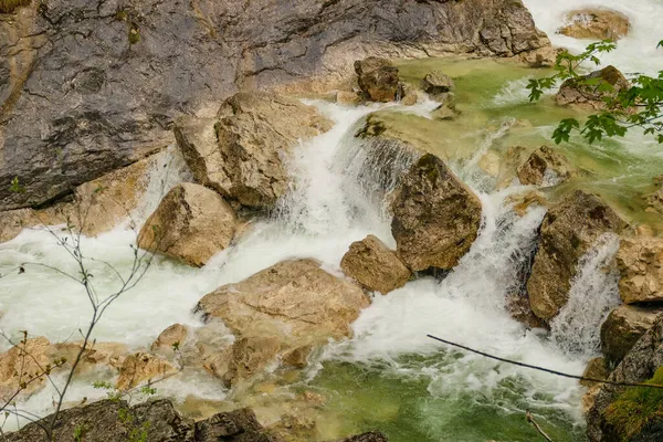 Pollatschlucht Pollat Vattenfall Nära Neuschwnstein Slott Bayern Alpin Skog Våren — Stockfoto