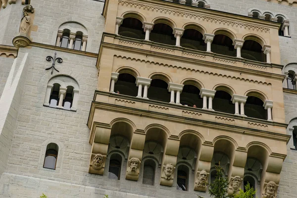 Květen 2019 Fussen Německo Hrad Neuschwanstein Detail Architektury Fasáda Věže — Stock fotografie