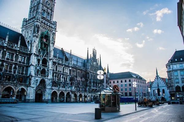 Května 2019 Mnichov Německo Neues Rathaus Nová Radnice Ráno Marienplatz — Stock fotografie