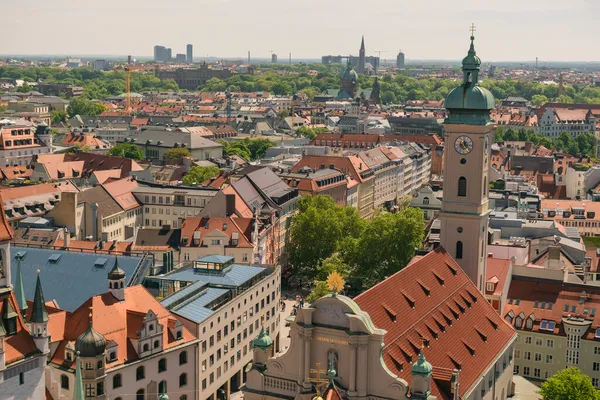 Května 2019 Mnichov Německo Panoramatický Výhled Mnichov Peterskirche Tower — Stock fotografie