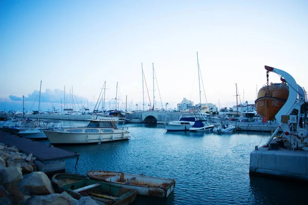 Limassol Cyprus September 2021 Beautiful View Limassol Old Port Sunset —  Fotos de Stock