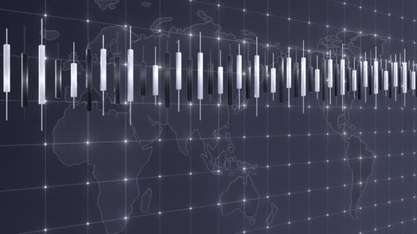 Pénzügyi háttér egy mozgó gyertyatartó chart egy zökkenőmentes hurok — Stock videók