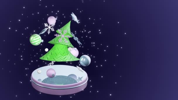 クリスマスと新年のアニメーション3D — ストック動画