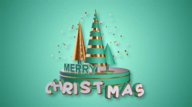 Mutlu noel animasyonu 3 boyutlu Noel ağaçları kusursuz bir döngü içinde