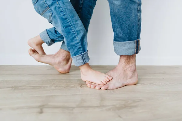 Happy Father Son Playing Home Concept Friendly Family — Stock Photo, Image