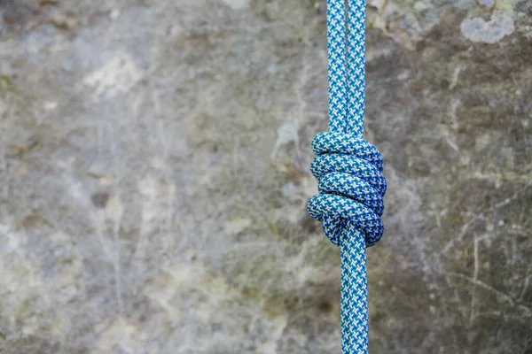 Rope Knot Rocky Background Climbing Concept — Stock Photo, Image