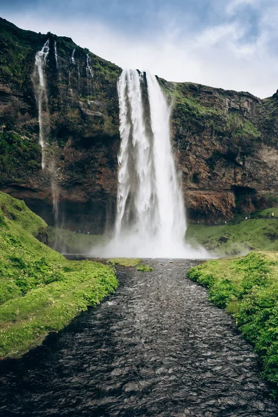 Известный Водопад Скогарфосс Юге Исландии — стоковое фото