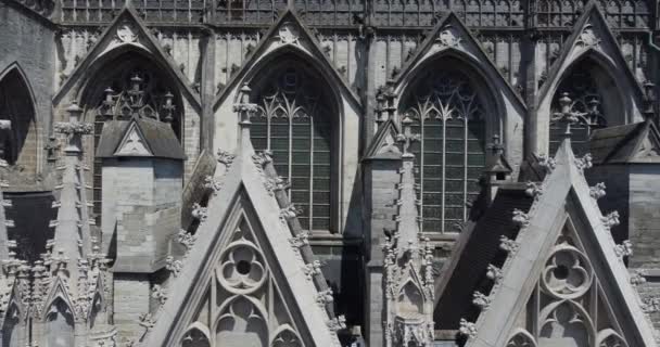Mechelen Malines Antwerp Belgium May 2022 Detail Tower Facade Roof — Stockvideo