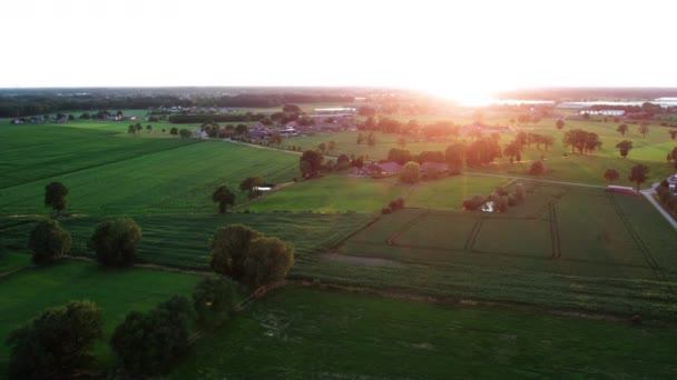 Paisaje Rural Vida Agrícola Vista Aérea Del Paisaje Rural Europeo — Vídeos de Stock