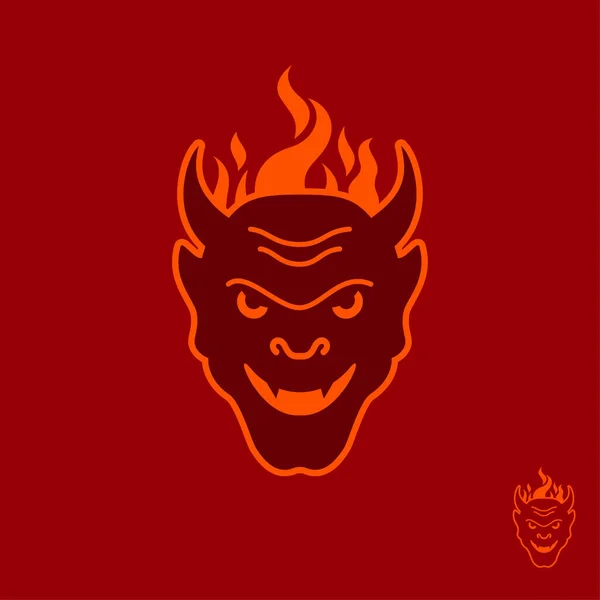Икона Дьявола Дуло Дьявола Огнем Символ Ада — стоковый вектор