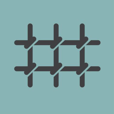 Hapishane parmaklıkları ikonu. Mahkum hücresi, kilit altında, özgürlük sembolü değil..