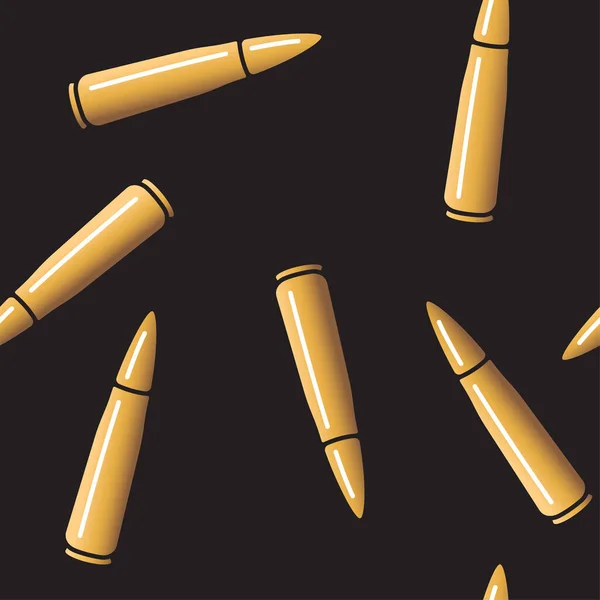 Nahtloses Muster Mit Patronen Kugeln Mit Ärmeln Patronen Für Schusswaffen — Stockvektor