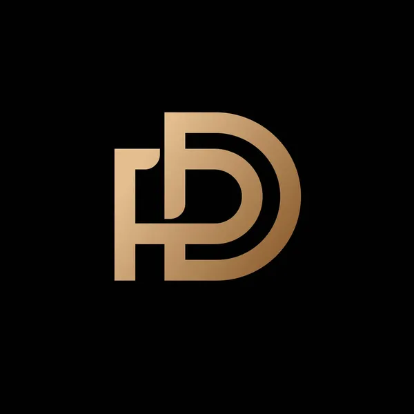 P和D的信P D由交叉金元素组成 奢侈品礼品店 服装或珠宝标志 — 图库照片