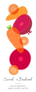 Sebze arınması. Havuç ve pancar karışımı. Güzel şeffaflık ve meyve kesimi..