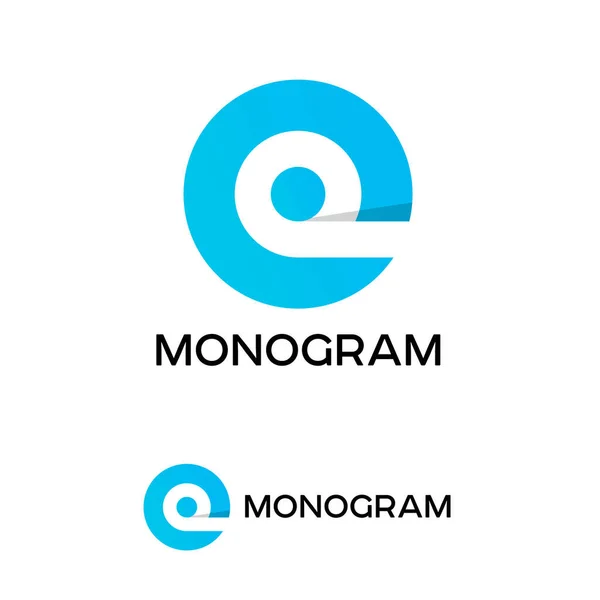 Brief Logo Monogram Cirkel Vlak Icon Embleem Voor Web Bedrijf — Stockvector
