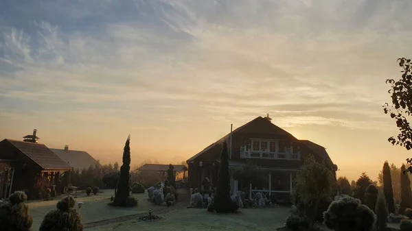 Belo Pôr Sol Nas Montanhas — Fotografia de Stock