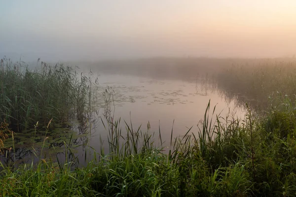 Belo Pôr Sol Sobre Lago — Fotografia de Stock