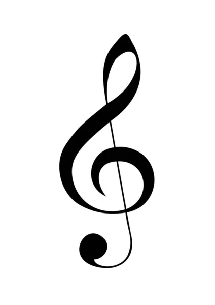 Clave Triple Negro Aislado Sobre Blanco Icono Musical Signo Musical — Vector de stock