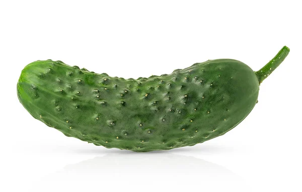 Groen Geïsoleerde Komkommer Witte Achtergrond — Stockfoto