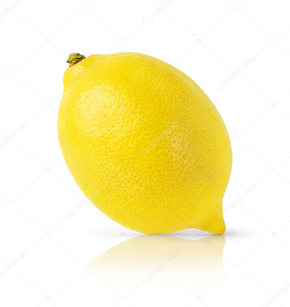 Isolated lemon with clipping path on white background.