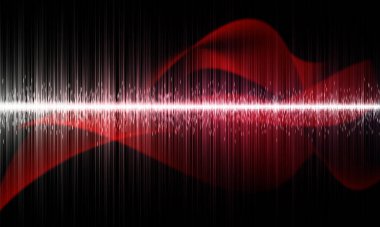 Soyut kırmızı dalga formu. Yaratıcı teknoloji arka planı. 