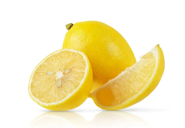 Composition Lemons Isolated White Background Clipping Path High Quality Photo — Stock Photo, Image