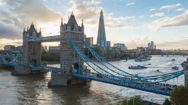 Tower Bridge Shard River Thames London England United Kingdom — 图库视频影像