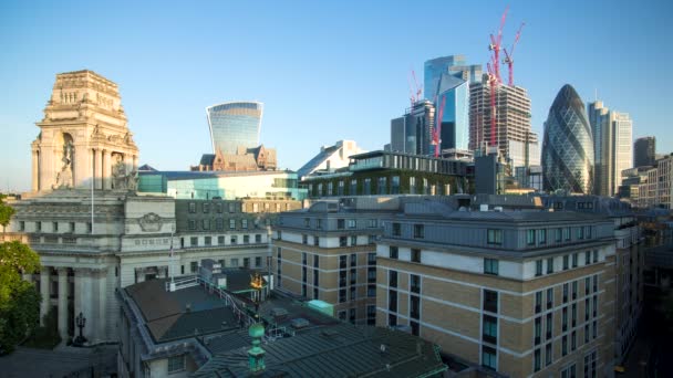 United Kindom London Skyline Der Stadt Zeitraffer Morgengrauen — Stockvideo