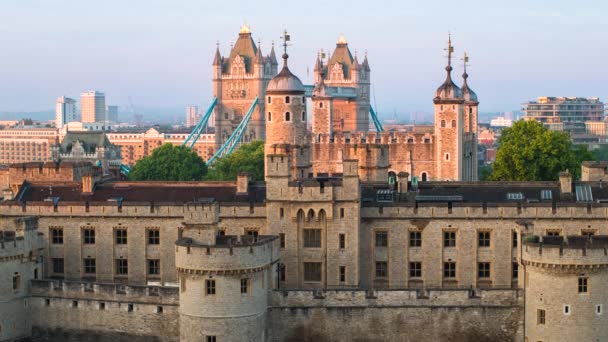 Regno Unito Kindom Londra Torre Londra Tower Bridge Timelapse All — Video Stock