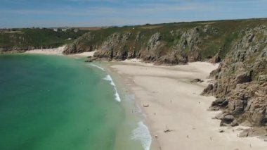 United Kingdom, Cornwall, Porthcurno, Pednvounder Beach