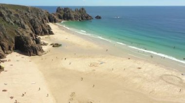 United Kingdom, Cornwall, Porthcurno, Pednvounder Beach