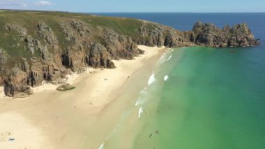 United Kingdom, Cornwall, Porthcurno, Pednvounder Beach