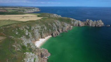 United Kingdom, Cornwall, Porthcurno, beaches and coastline