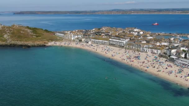 Porthmeor Beach Ives Cornwall England United Kingdom 视频剪辑
