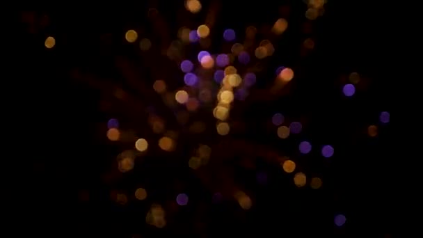 Bokeh Blur Fireworks Exploding Night Sky Colourful Fireworks Defocus Defocused — Αρχείο Βίντεο