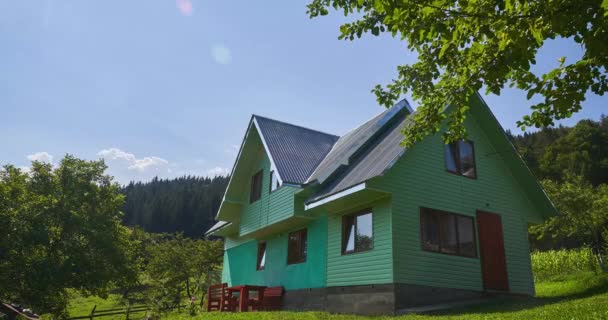 Timelapse Lonely Cottage Beautiful Carpathian Mountains Ukraine High Quality Footage — Vídeo de Stock