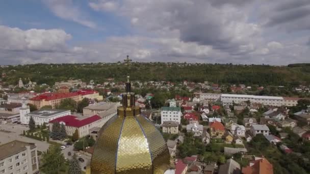 Aerial Shot Cathedral Supreme Apostles Peter Paul Chortkiv High Quality — Stock Video