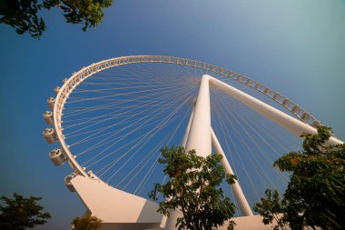 Dubai, BAE - Kasım 06, 2021: Ain (Eye) DUBAI - Bluewater adasındaki dünyanın en büyük dönme dolaplarından biri. Birleşik Arap Emirlikleri 'nin turistik ilgi odağı.