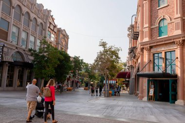 DUBAI; BİRLİK ARAB EMIRATES - 05 Kasım 2021: DUBAI Parkı ve Resorts 'taki Motiongate Dubai Bölgesi